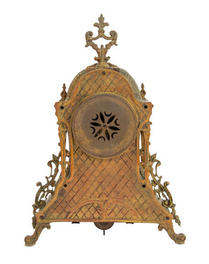 French Rococo Style Brass Mantel Clock, 19th C. (9771759698227)