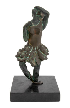 Illegibly Signed Ballerina Bronze Sculpture, 1988 (9771767890227)