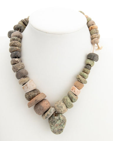 Pre-Columbian Graduated Stone Bead Necklace