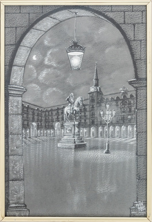 Martin Hidalgo "Plaza Mayor, Madrid" Mixed Media