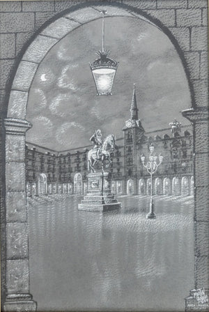 Martin Hidalgo "Plaza Mayor, Madrid" Mixed Media (9771754291507)