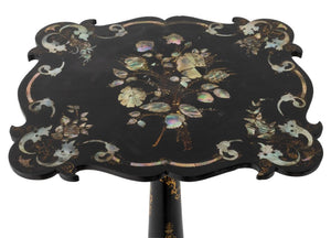 Victorian Black Lacquered Mother-of-Pearl Table (9743335260467)