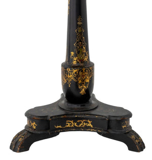 Victorian Black Lacquered Mother-of-Pearl Table (9743335260467)