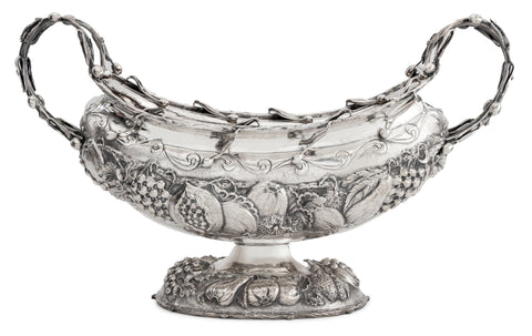 Italian Sterling Repousse Footed Centerpiece