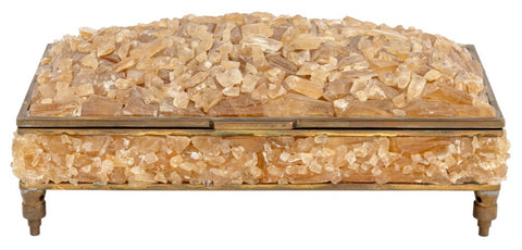 Crystal Encrusted Brass Covered Table Box