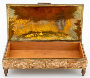 Crystal Encrusted Brass Covered Table Box (9802367074611)