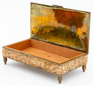 Crystal Encrusted Brass Covered Table Box (9802367074611)