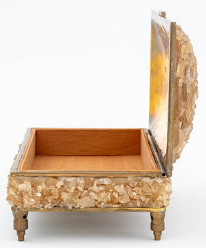 Crystal Encrusted Brass Covered Table Box (9802367074611)