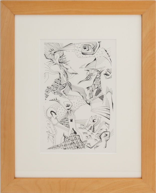 Contemporary School Surrealist Composition Ink