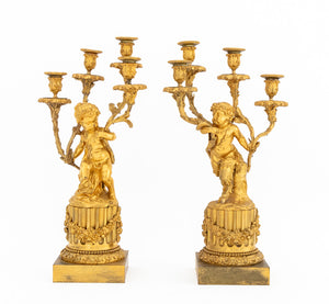 Pair of Louis XVI Style Gilt Bronze Candelabras (9818625179955)