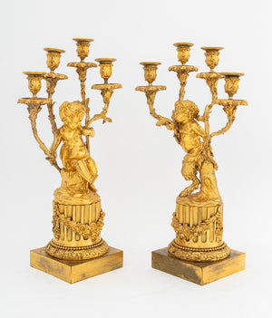 Pair of Louis XVI Style Gilt Bronze Candelabras (9818625179955)