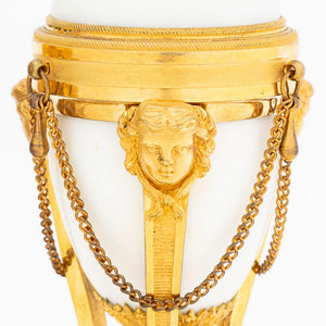 Louis XVI Gilt Bronze & White Marble Cassolettes (9818665976115)