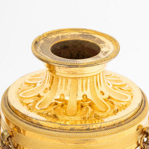 Louis XVI Gilt Bronze & White Marble Cassolettes (9818665976115)