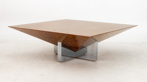 Vladimir Kagan Attr. Burlwood & Chrome Low Table (9821255303475)