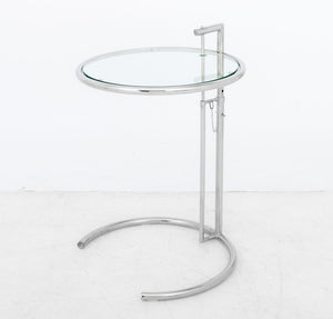 Eileen Gray Adjustable E1027 Glass Top Side Table (9885125050675)