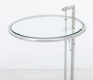Eileen Gray Adjustable E1027 Glass Top Side Table (9885125050675)