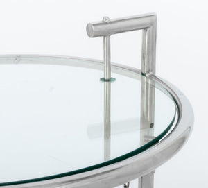 Eileen Gray Adjustable E1027 Glass Top Side Table (9885125050675)