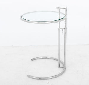 Eileen Gray Adjustable E1027 Glass Top Side Table (9885125050675)