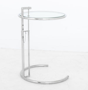 Eileen Gray Adjustable E1027 Glass Top Side Table (9885125050675)