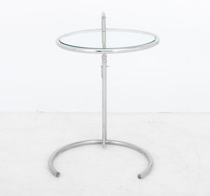 Eileen Gray Adjustable E1027 Glass Top Side Table (9885125050675)