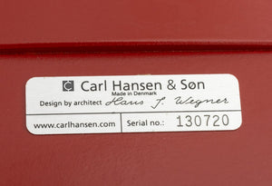 Hans J. Wegner Red CH07 Shell Lounge Chairs, Pair (9821329391923)