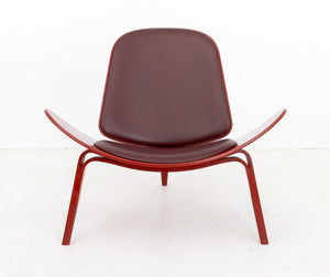Hans J. Wegner Red CH07 Shell Lounge Chairs, Pair (9821329391923)