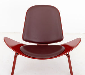Hans J. Wegner Red CH07 Shell Lounge Chairs, Pair (9821329391923)