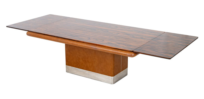 Vladimir Kagan Zebrawood Extending Pedestal Table