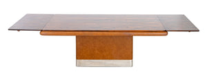 Vladimir Kagan Zebrawood Extending Pedestal Table (9825358053683)