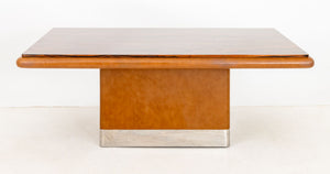 Vladimir Kagan Zebrawood Extending Pedestal Table (9825358053683)