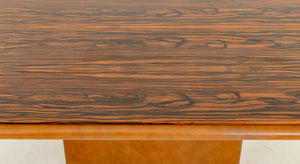 Vladimir Kagan Zebrawood Extending Pedestal Table (9825358053683)