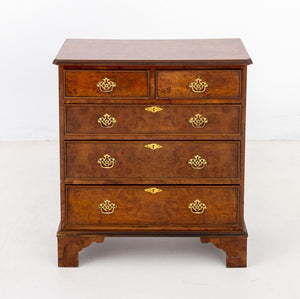 George II Style Burl Walnut Chest of Drawers (9884033712435)
