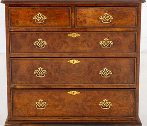 George II Style Burl Walnut Chest of Drawers (9884033712435)