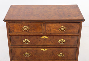 George II Style Burl Walnut Chest of Drawers (9884033712435)