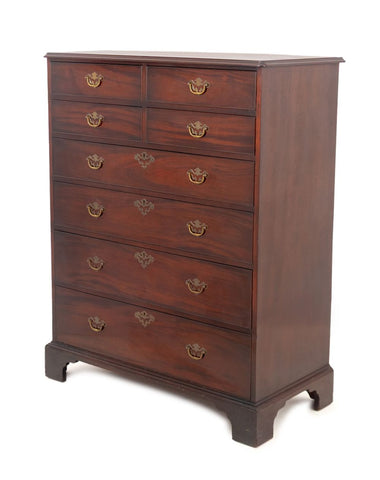 George III Style Mahogany Tall Chest of Drawers