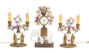 J.E. Caldwell Bronze & Porcelain Clock Set, 3 (9883799519539)