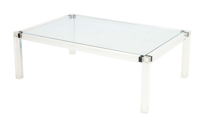 Mid-Century Modern Glass & Lucite Coffee Table