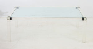 Mid-Century Modern Glass & Lucite Coffee Table (9894424183091)