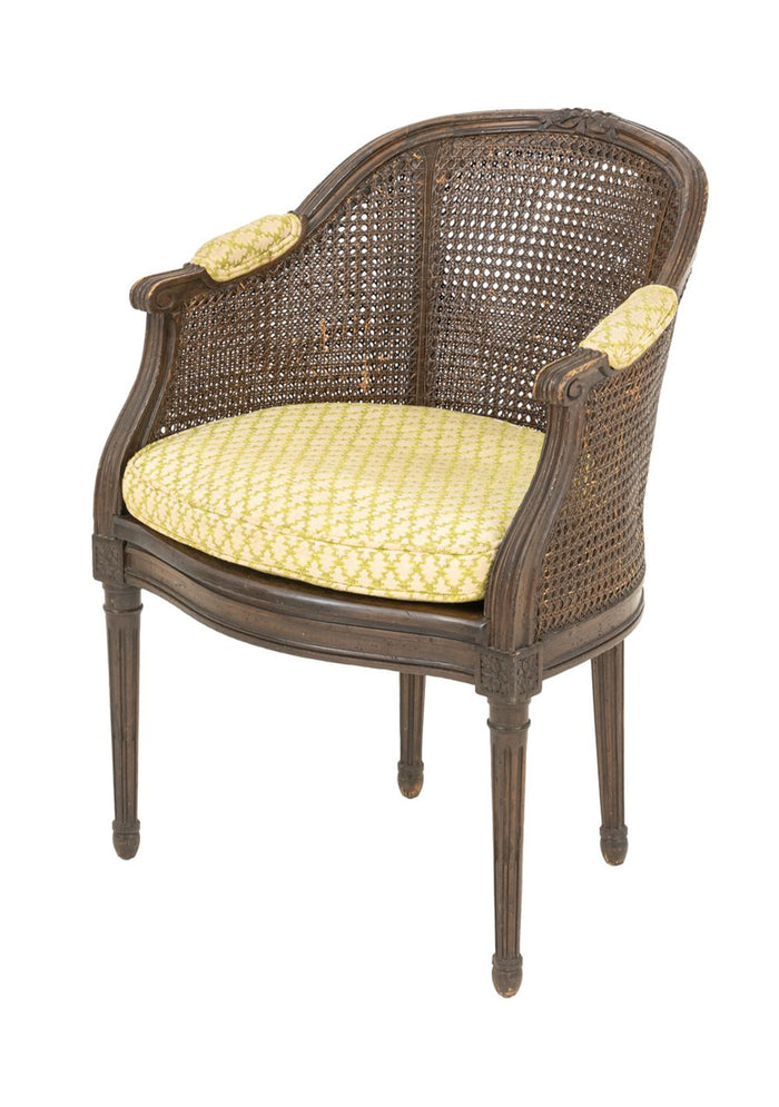 Regency Style Caned Barrel Back Bergere