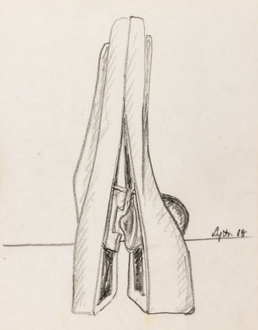 Seymour Lipton Sculpture Study Sketch, 1968