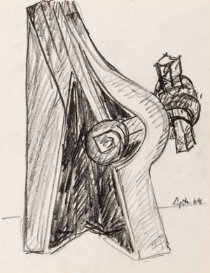 Seymour Lipton Sculpture Study Sketch, 1964
