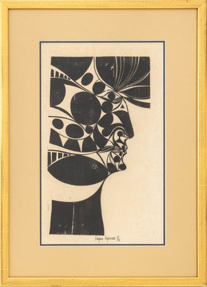 Varujan Boghosian "Profile" Woodblock Print