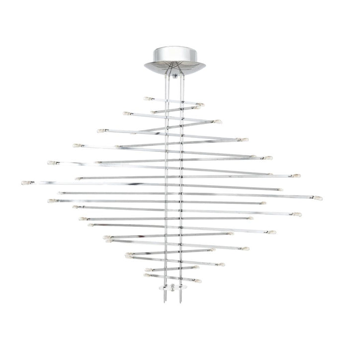 Modern Italian Chrome and Glass Suspension Light