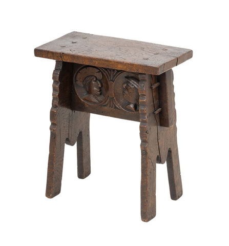 Renaissance Revival Oak Stool