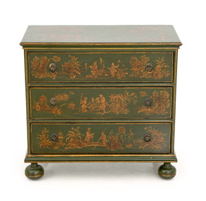 William & Mary Style Green Chest of Drawers