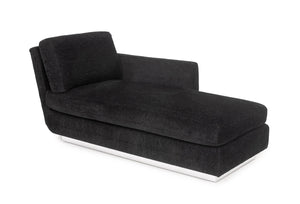 Modern Black Upholstered Chaise Longue