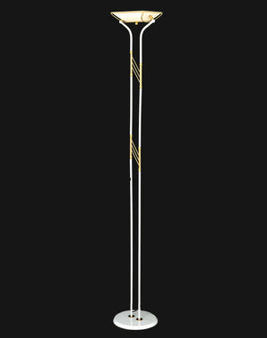 Relux White Patinated & Gilt Metal Floor Lamp