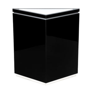 Postmodern Black Lacquered Illuminated Pedestal