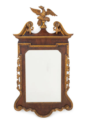 George II Style Mahogany & Parcel Gilt Mirror