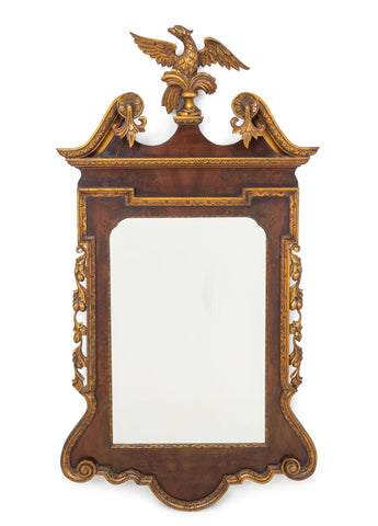 George II Style Mahogany & Parcel Gilt Mirror